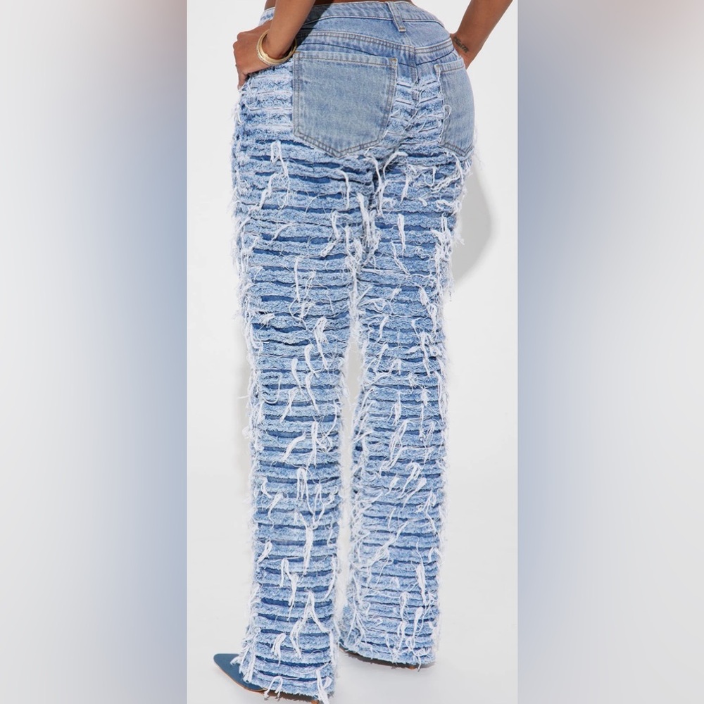 Fashion Nova Shredded Denim Jeans - Picture 2 of 11